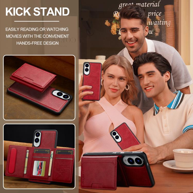 For Samsung Galaxy S25 Edge 5G LC.IMEEKE L5 Series Detachable RFID Card Bag Magsafe Phone Case