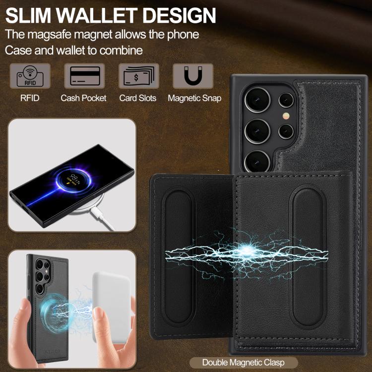 For Samsung Galaxy S26 Ultra 5G LC.IMEEKE L5 Series Detachable RFID Card Bag Magsafe Phone Case