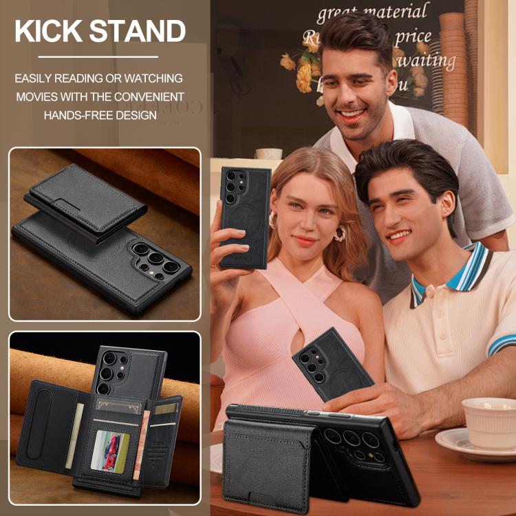 For Samsung Galaxy S26 Ultra 5G LC.IMEEKE L5 Series Detachable RFID Card Bag Magsafe Phone Case