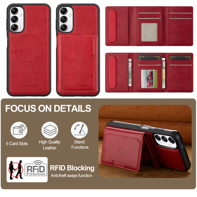 For Samsung Galaxy A34 5G LC.IMEEKE L5 Series Detachable RFID Card Bag Magsafe Phone Case