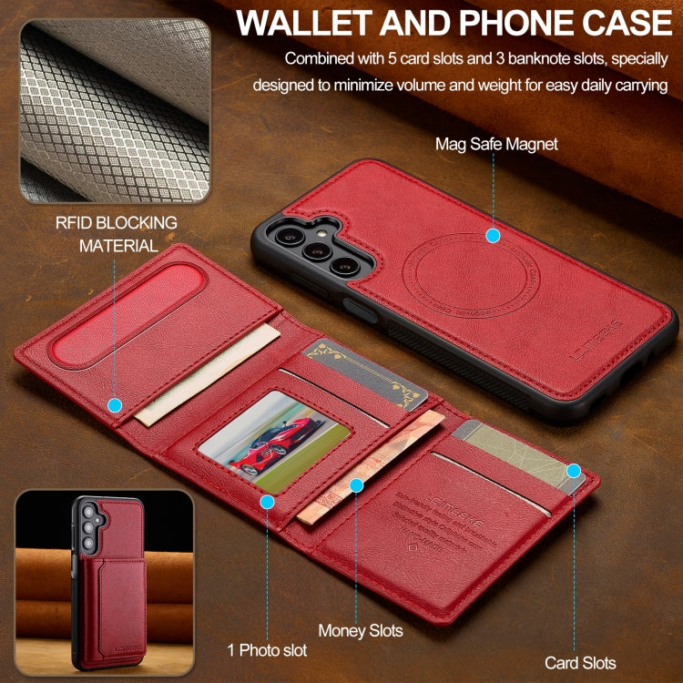 For Samsung Galaxy A35 5G LC.IMEEKE L5 Series Detachable RFID Card Bag Magsafe Phone Case