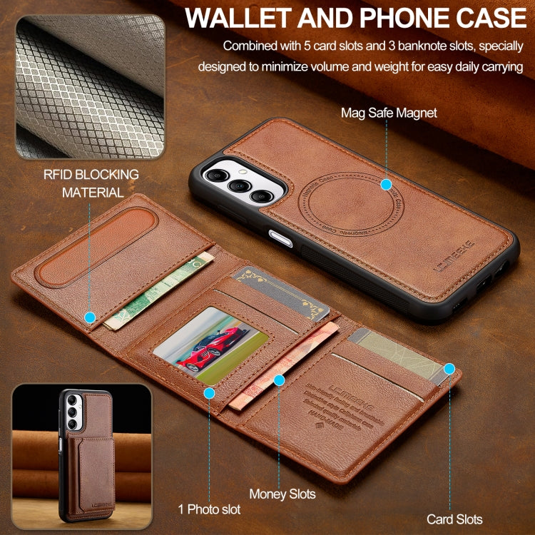 For Samsung Galaxy A54 5G LC.IMEEKE L5 Series Detachable RFID Card Bag Magsafe Phone Case