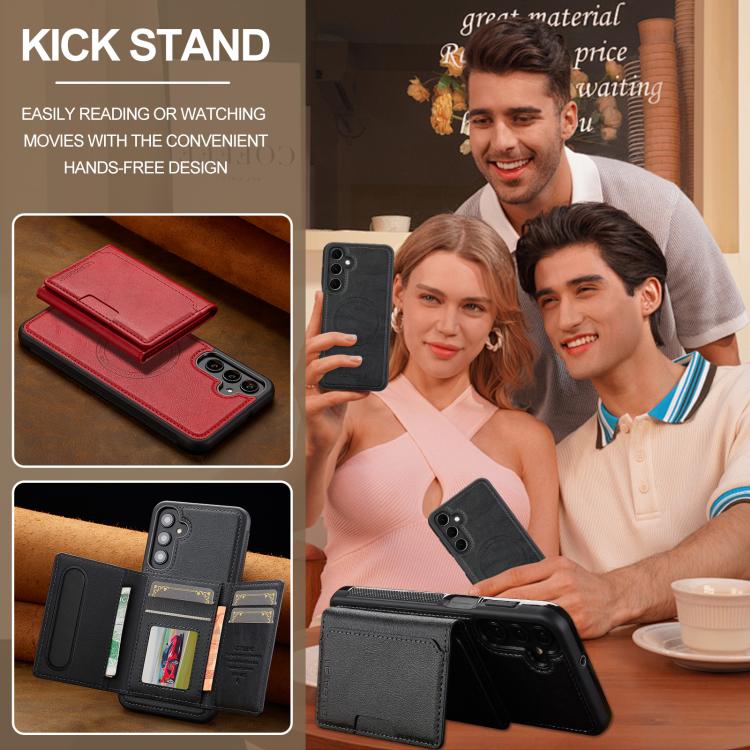 For Samsung Galaxy A36 5G LC.IMEEKE L5 Series Detachable RFID Card Bag Magsafe Phone Case