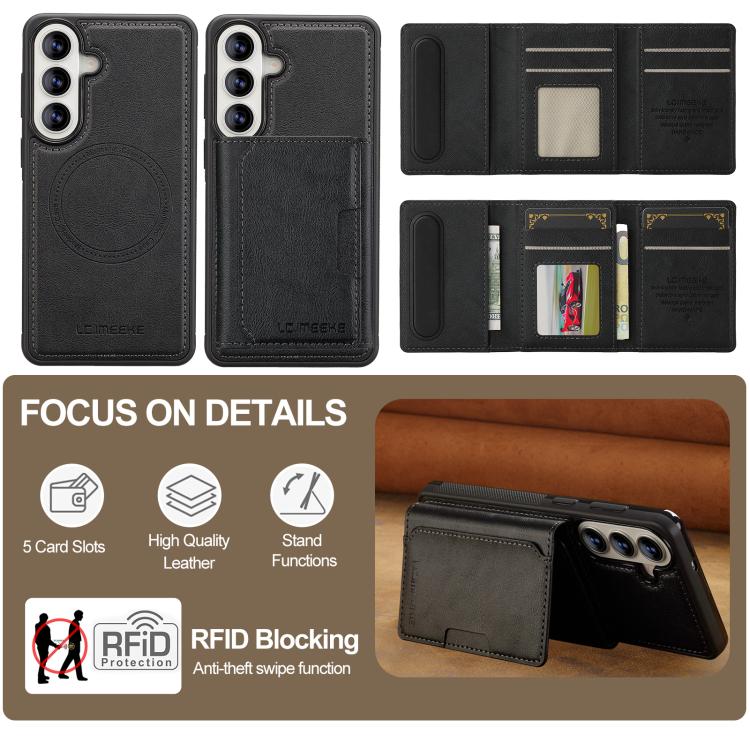 For Samsung Galaxy A37 5G LC.IMEEKE L5 Series Detachable RFID Card Bag Magsafe Phone Case