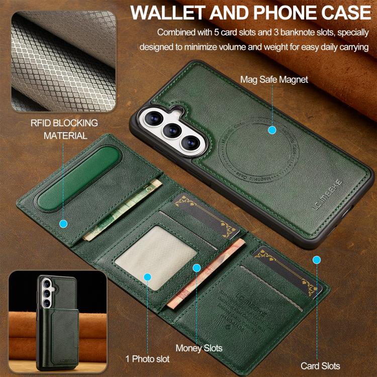 For Samsung Galaxy A37 5G LC.IMEEKE L5 Series Detachable RFID Card Bag Magsafe Phone Case