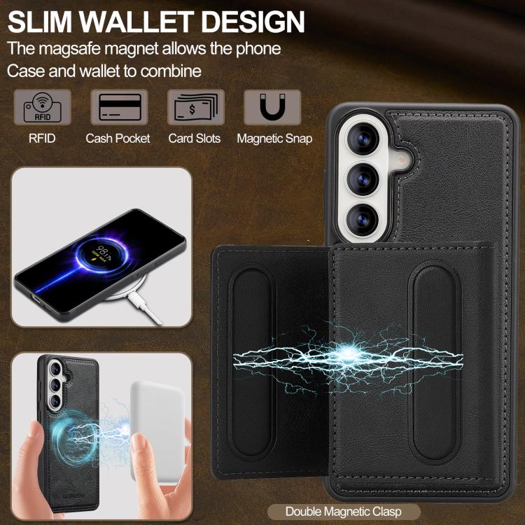 For Samsung Galaxy A57 5G LC.IMEEKE L5 Series Detachable RFID Card Bag Magsafe Phone Case