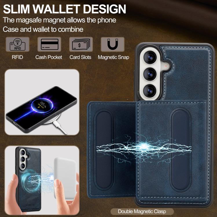 For Samsung Galaxy A57 5G LC.IMEEKE L5 Series Detachable RFID Card Bag Magsafe Phone Case