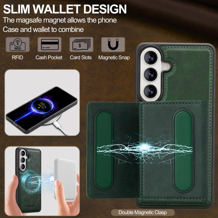 For Samsung Galaxy A57 5G LC.IMEEKE L5 Series Detachable RFID Card Bag Magsafe Phone Case