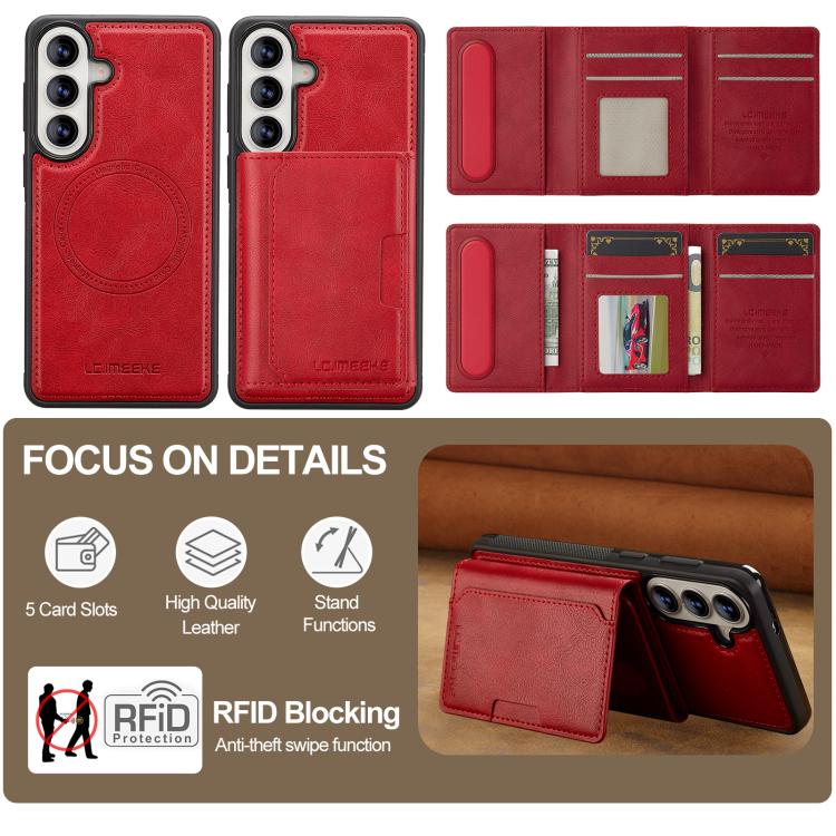 For Samsung Galaxy A57 5G LC.IMEEKE L5 Series Detachable RFID Card Bag Magsafe Phone Case