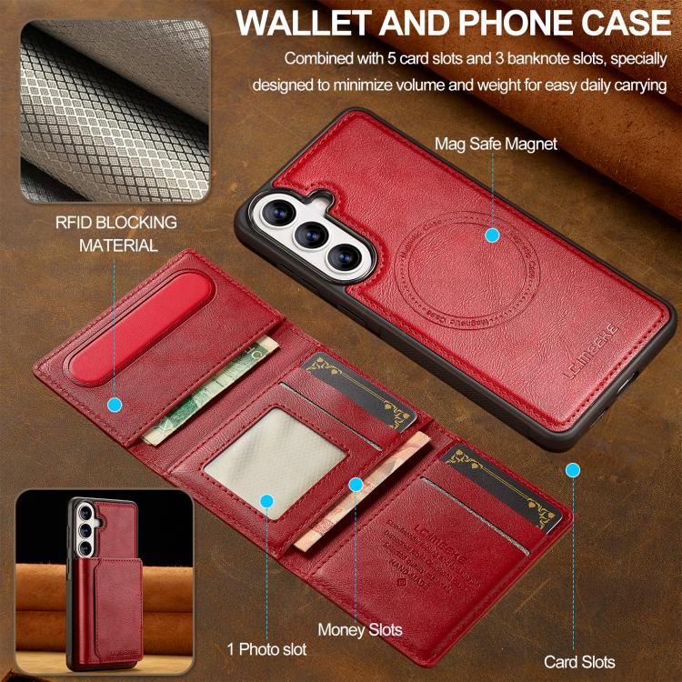 For Samsung Galaxy A57 5G LC.IMEEKE L5 Series Detachable RFID Card Bag Magsafe Phone Case