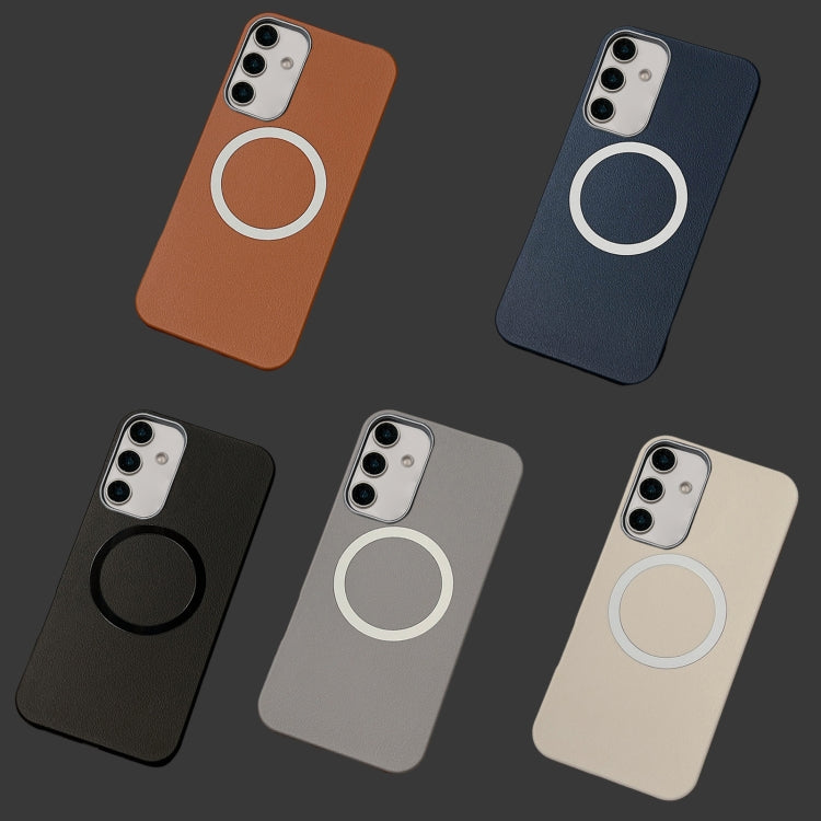 For Samsung Galaxy S23 FE 5G Leather Texture Design MagSafe Full Coverage Phone Case