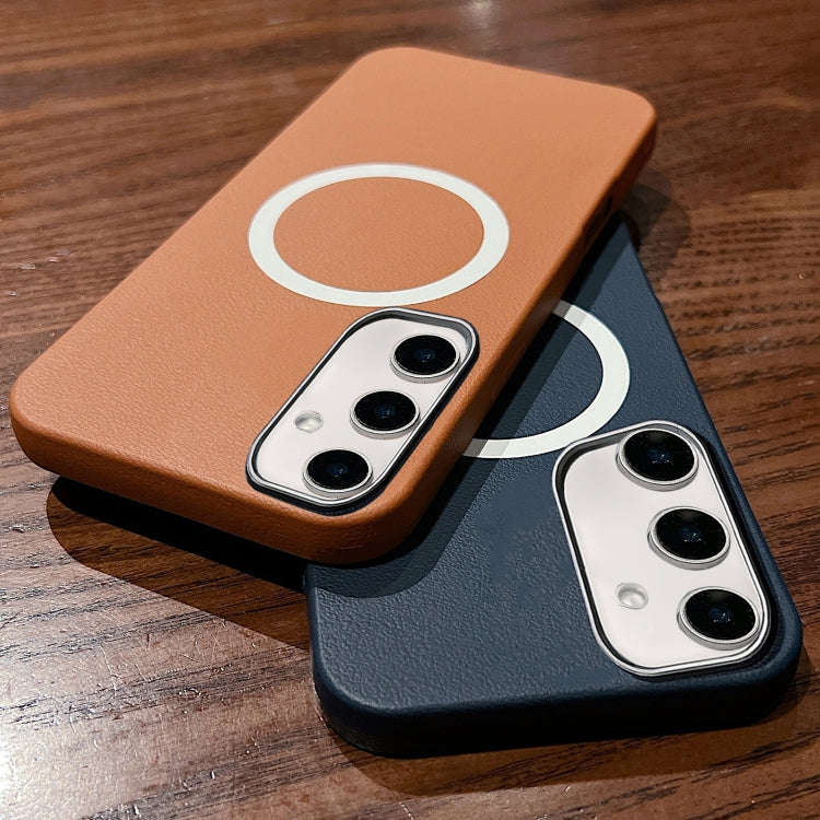 For Samsung Galaxy S24 / S25 5G Leather Texture Design MagSafe Full Coverage Phone Case