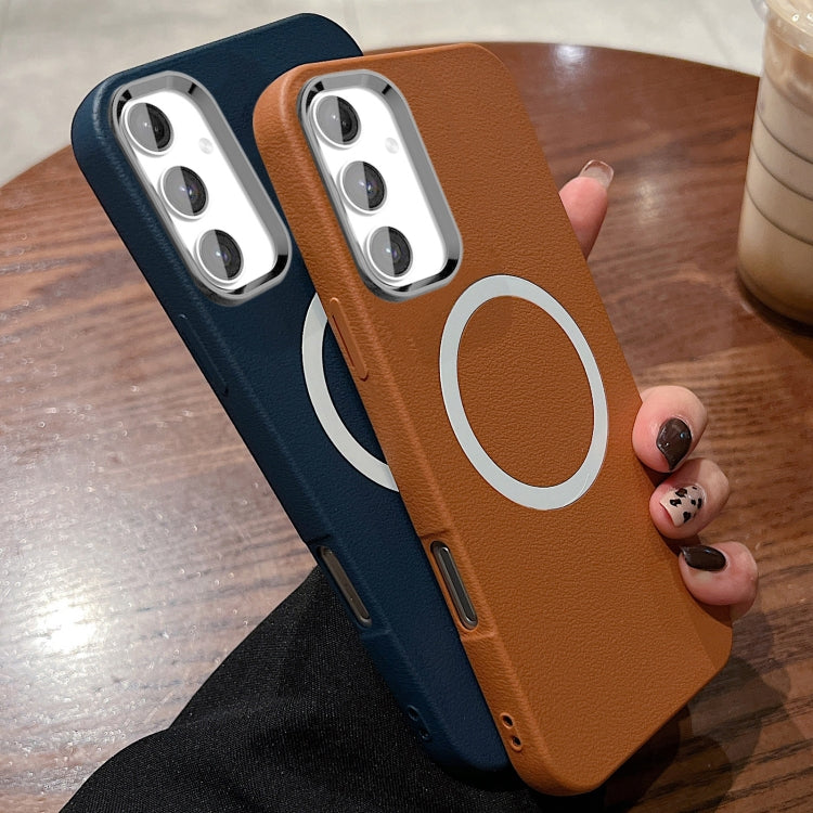 For Samsung Galaxy S23 FE 5G Leather Texture Design MagSafe Full Coverage Phone Case