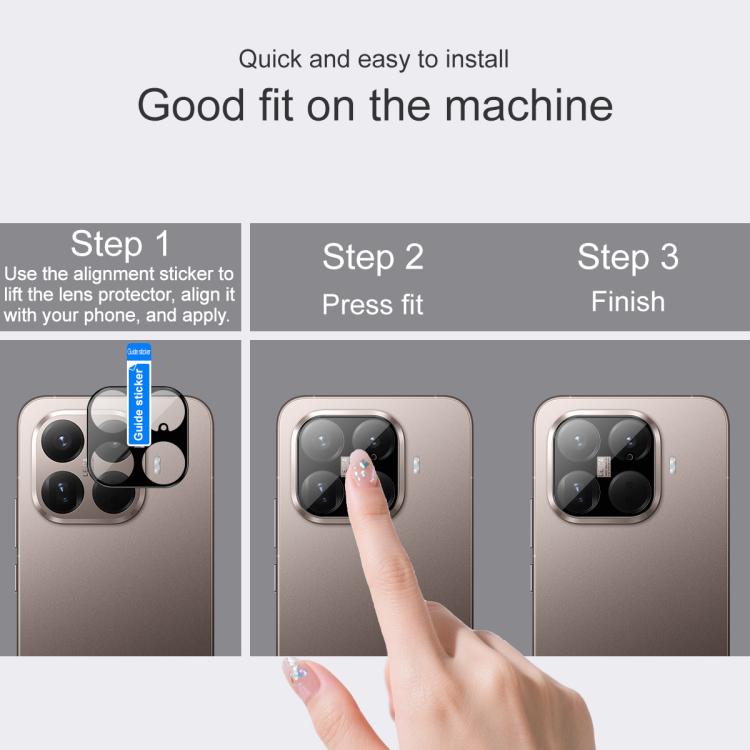 For Xiaomi 15T Pro 5G imak Rear Camera Lens Glass Film Black Version