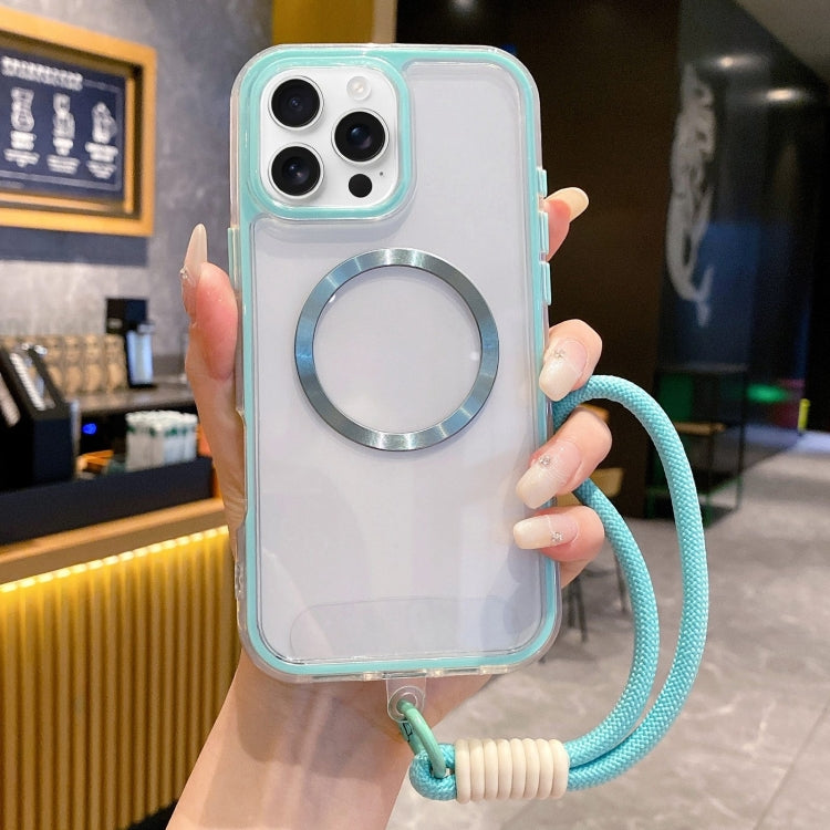 For iPhone 13 Pro Airbag 3 in 1 CD Texture MagSafe Phone Case with Strap