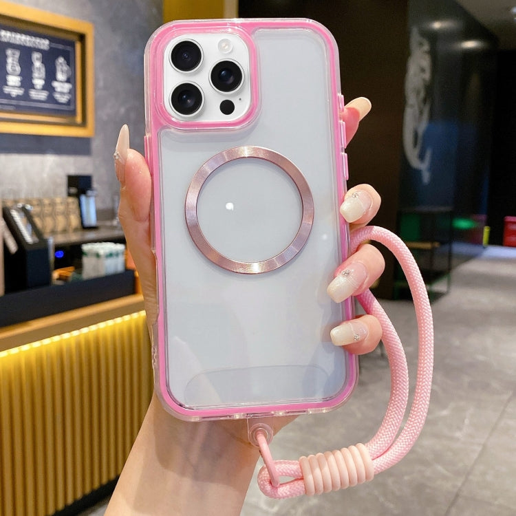 For iPhone 12 Pro Airbag 3 in 1 CD Texture MagSafe Phone Case with Strap