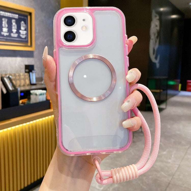 For iPhone 11 Airbag 3 in 1 CD Texture MagSafe Phone Case with Strap