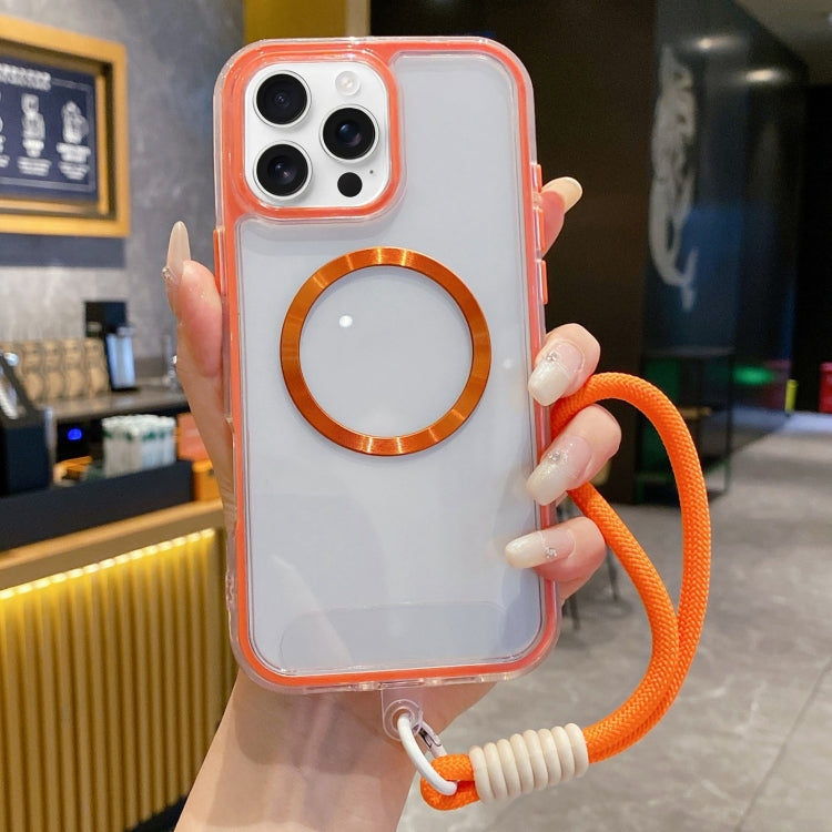 For iPhone 11 Pro Airbag 3 in 1 CD Texture MagSafe Phone Case with Strap