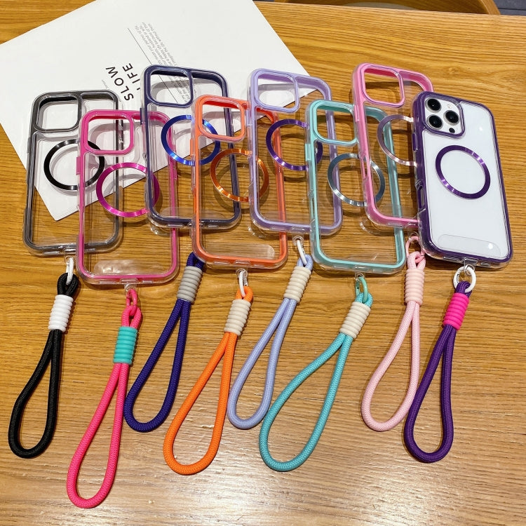 For iPhone 12 Pro Airbag 3 in 1 CD Texture MagSafe Phone Case with Strap