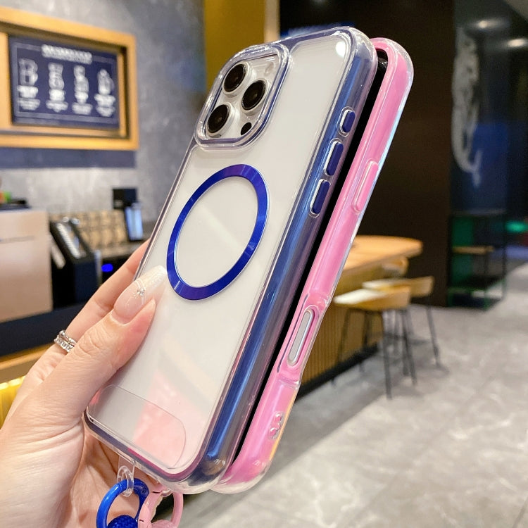 For iPhone 12 Pro Max Airbag 3 in 1 CD Texture MagSafe Phone Case with Strap