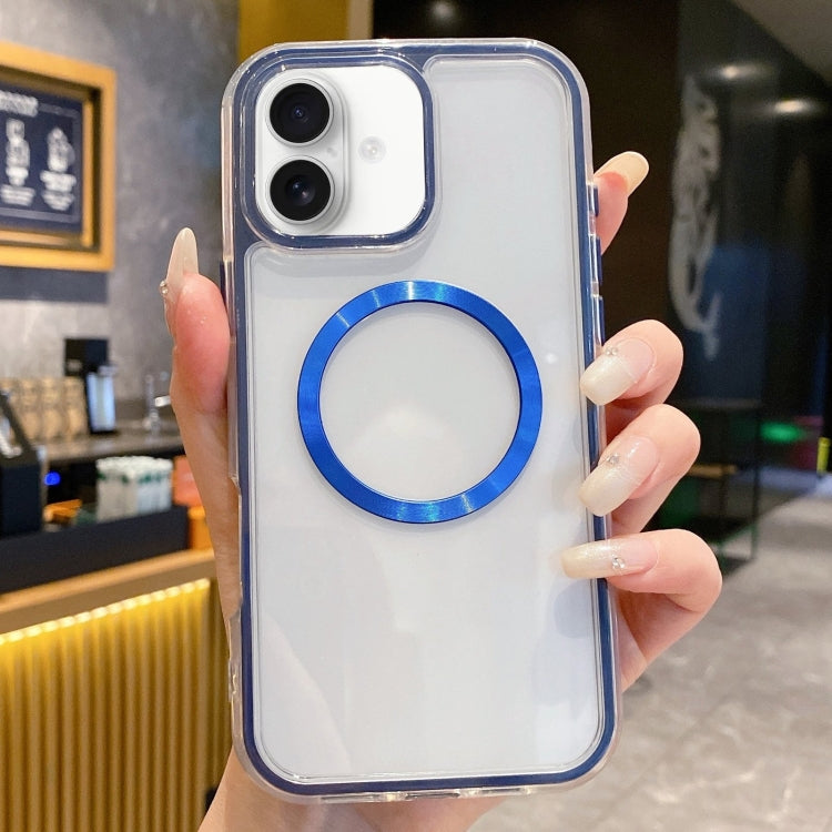 For iPhone 16 Plus 3 in 1 Airbag CD Texture MagSafe Phone Case