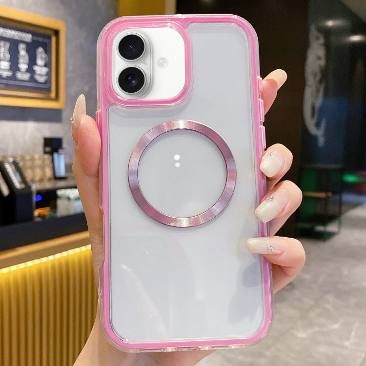 For iPhone 16 Plus 3 in 1 Airbag CD Texture MagSafe Phone Case