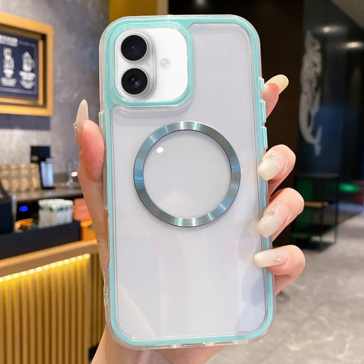 For iPhone 16 Plus 3 in 1 Airbag CD Texture MagSafe Phone Case