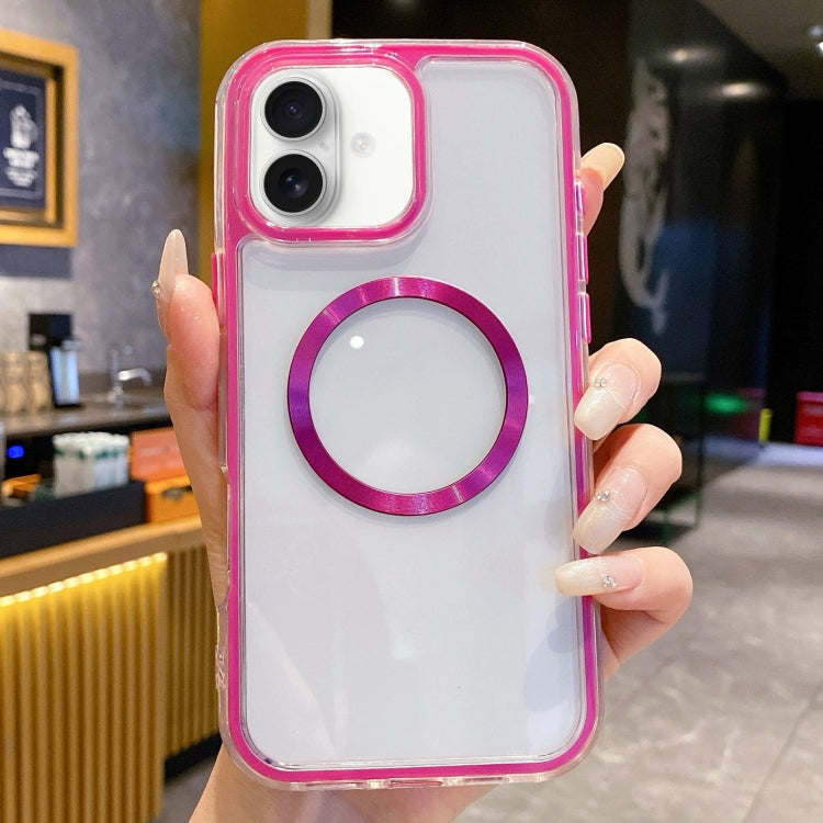 For iPhone 16 Plus 3 in 1 Airbag CD Texture MagSafe Phone Case