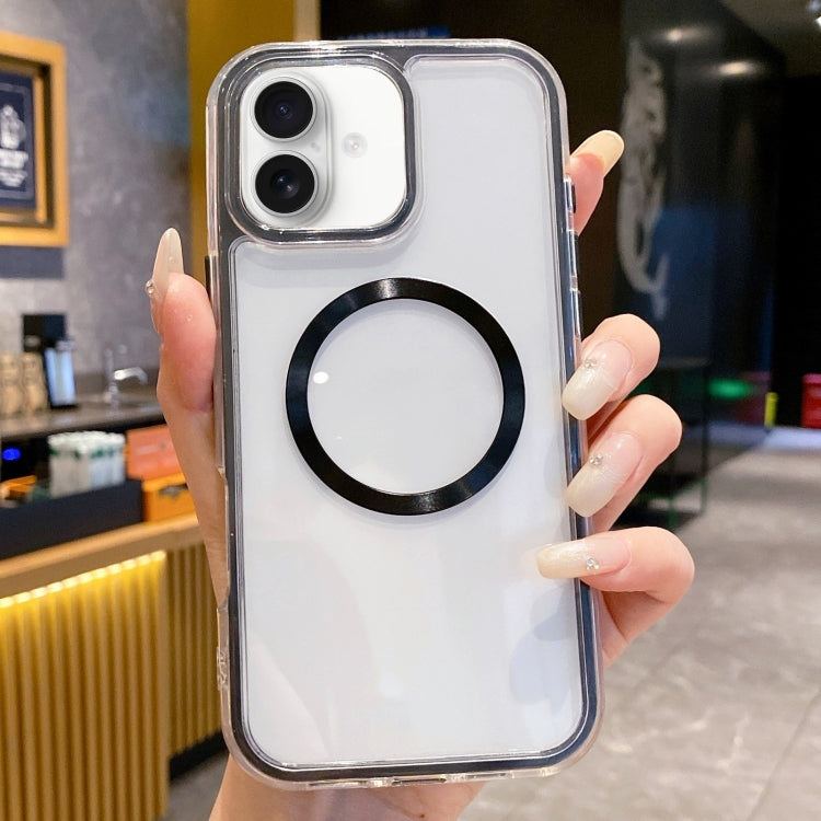 For iPhone 16 Plus 3 in 1 Airbag CD Texture MagSafe Phone Case