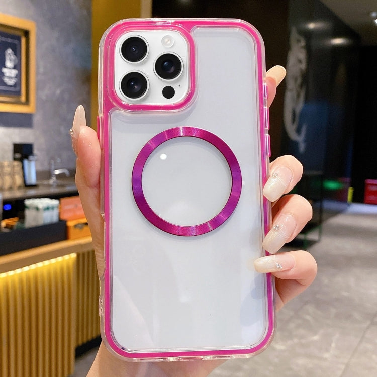 For iPhone 15 Pro 3 in 1 Airbag CD Texture MagSafe Phone Case