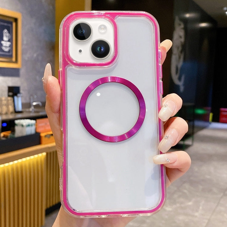 For iPhone 14 3 in 1 Airbag CD Texture MagSafe Phone Case