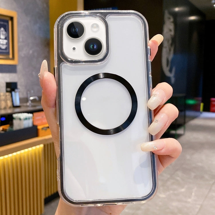 For iPhone 13 3 in 1 Airbag CD Texture MagSafe Phone Case