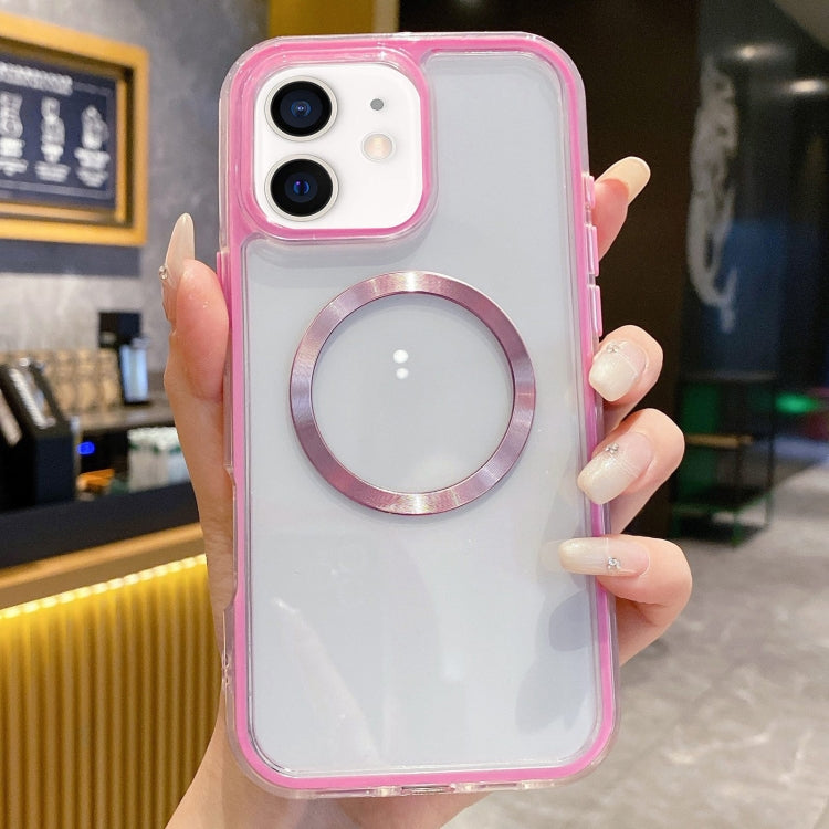 For iPhone 12 3 in 1 Airbag CD Texture MagSafe Phone Case
