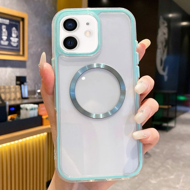 For iPhone 12 3 in 1 Airbag CD Texture MagSafe Phone Case