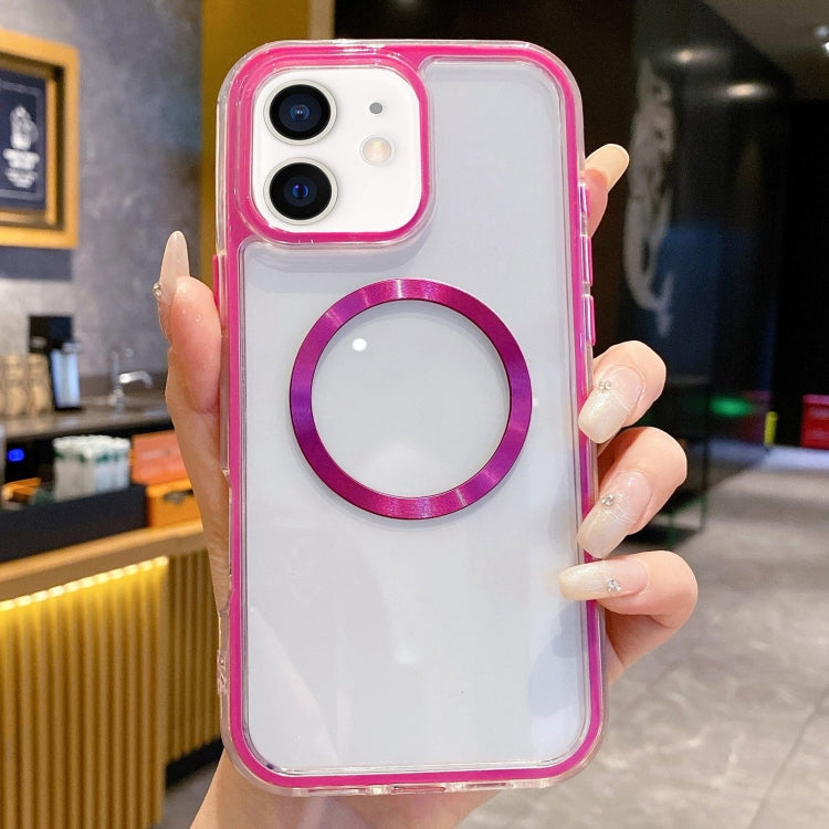 For iPhone 12 3 in 1 Airbag CD Texture MagSafe Phone Case