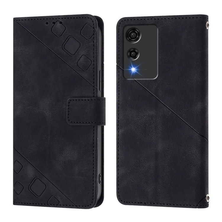 For Cubot A10 Skin-feel Embossed Leather Phone Case