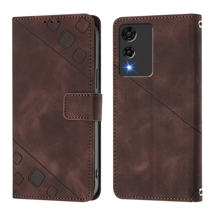 For Cubot A10 Skin-feel Embossed Leather Phone Case