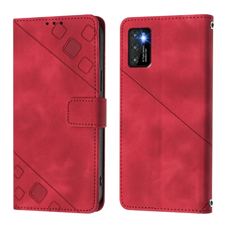 For Cubot P50 Skin-feel Embossed Leather Phone Case