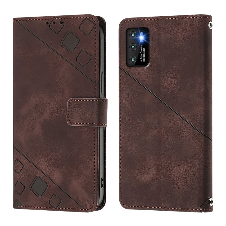 For Cubot P50 Skin-feel Embossed Leather Phone Case
