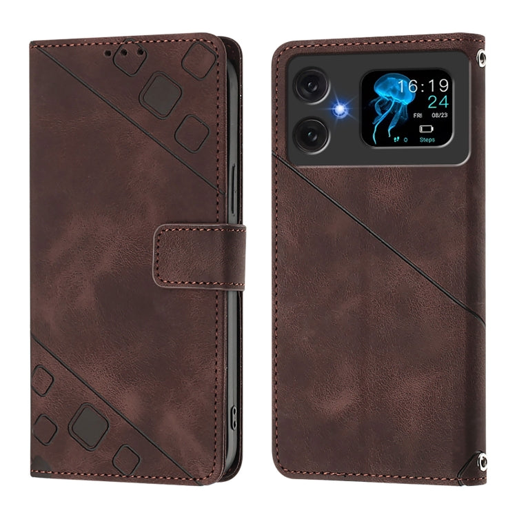 For Cubot A20 Skin-feel Embossed Leather Phone Case