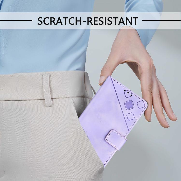For Cubot A40 Skin-feel Embossed Leather Phone Case