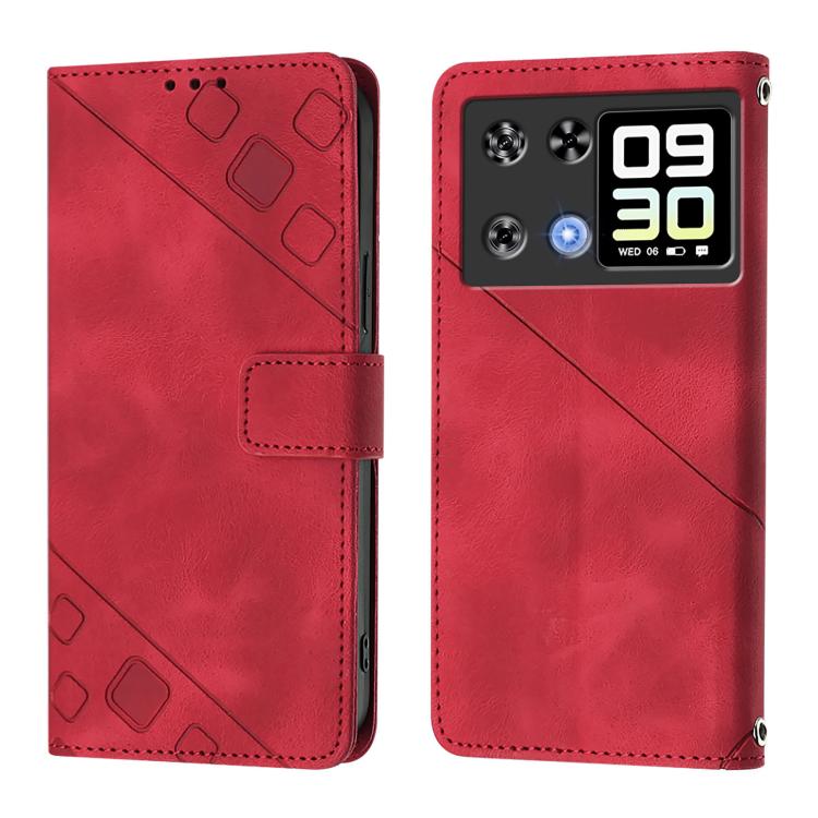 For Cubot P90 Skin-feel Embossed Leather Phone Case