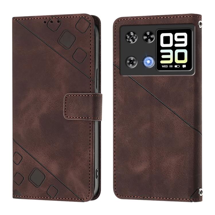 For Cubot P90 Skin-feel Embossed Leather Phone Case