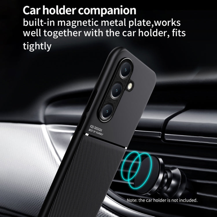 For Samsung Galaxy A16 4G Classic Tilt Strip Grain Magnetic PC Hybrid TPU Phone Case