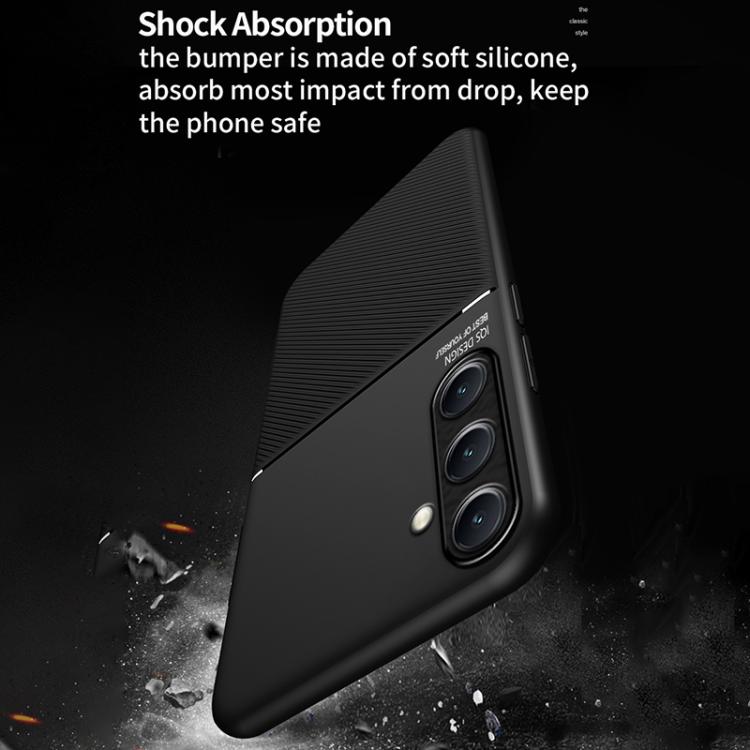 For Samsung Galaxy A36 Classic Tilt Strip Grain Magnetic PC Hybrid TPU Phone Case