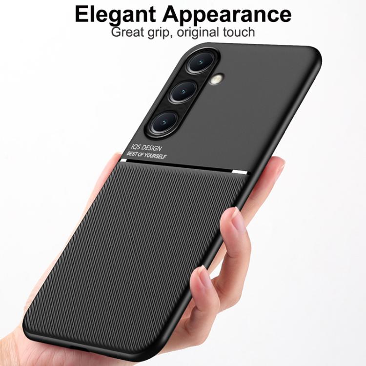 For Samsung Galaxy A26 5G Classic Tilt Strip Grain Magnetic PC Hybrid TPU Phone Case