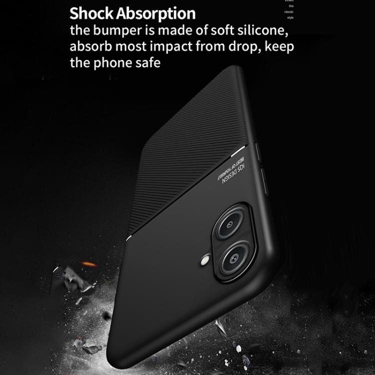 For Samsung Galaxy A06 4G Classic Tilt Strip Grain Magnetic PC Hybrid TPU Phone Case