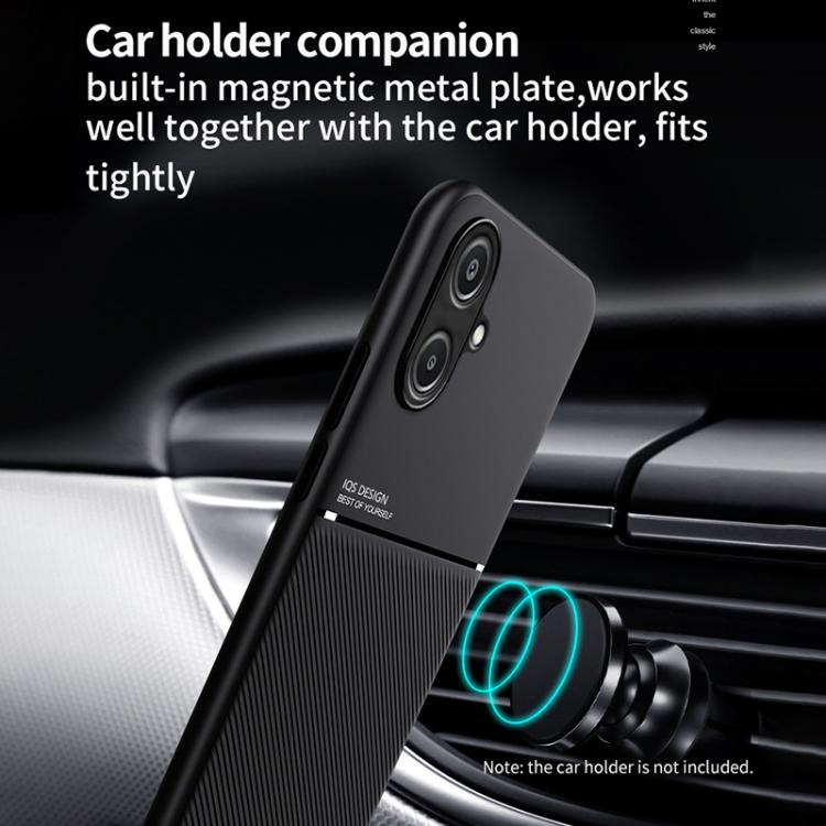 For Samsung Galaxy A06 4G Classic Tilt Strip Grain Magnetic PC Hybrid TPU Phone Case