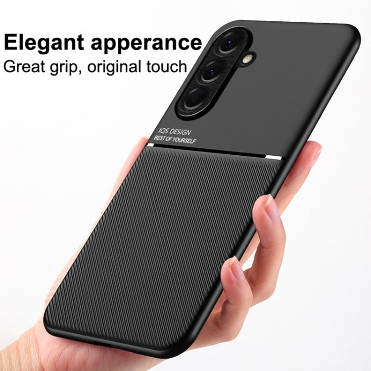 For Samsung Galaxy A17 5G Classic Tilt Strip Grain Magnetic PC Hybrid TPU Phone Case