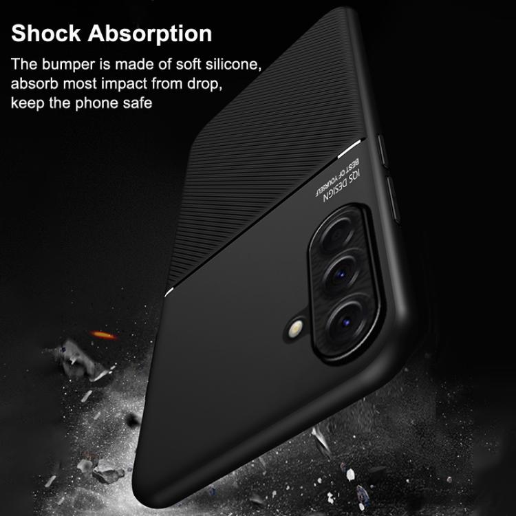 For Samsung Galaxy A17 5G Classic Tilt Strip Grain Magnetic PC Hybrid TPU Phone Case
